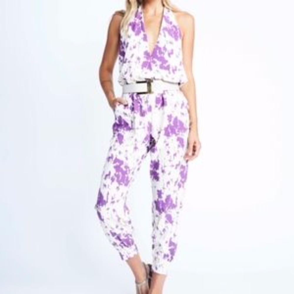 Karen Zambos Grayson printed halter jumpsuit